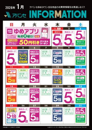 1月 INFORMATIONのチラシ画像