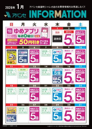 1月 INFORMATIONのチラシ画像