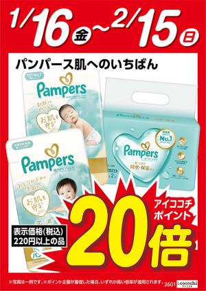 パンパース肌へのいちばん　ポイント20倍のチラシ画像