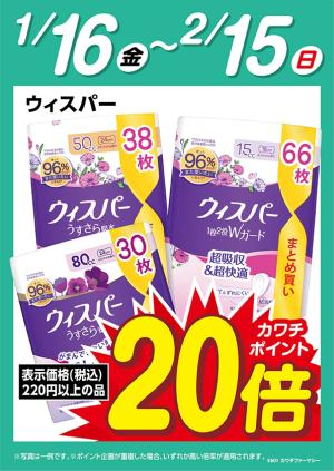 ウィスパー　ポイント20倍のチラシ画像