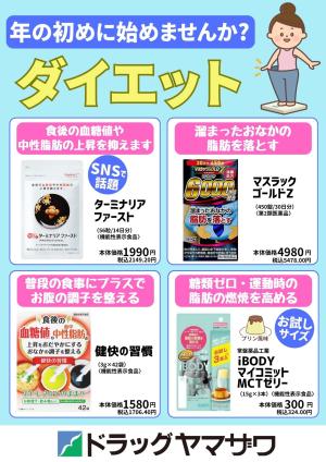 年の初めのダイエット特集のチラシ画像