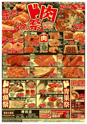 0123号　ド肉祭　勝田店のチラシ画像