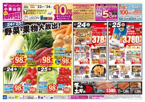 【野菜・果物大放出！＋発酵食品特集】のチラシ画像