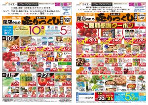 ありが10デー+閉店のため売りつくしのチラシ画像