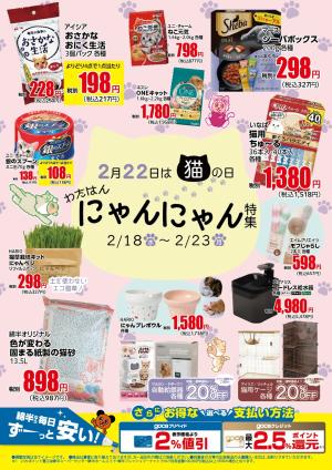 わたはん にゃんにゃん特集=^_^=のチラシ画像