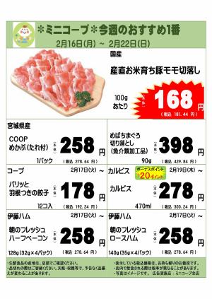 ミニコープ今週のおすすめ1番のチラシ画像