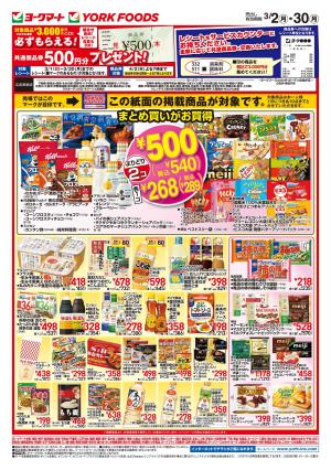 共通商品券500円分プレゼント！のチラシ画像