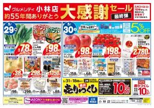 【グルメシティ小林店 大感謝セール】のチラシ画像