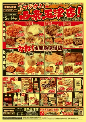6/5号　マジカよ！西条玉津店！　MEGAドン・キホーテ西条玉津店のチラシ画像