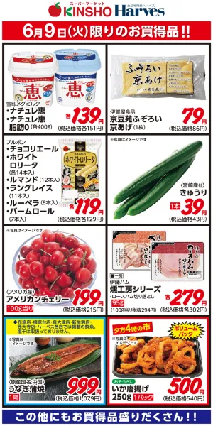 6/9限りのお買得品！のチラシ画像