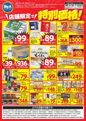 店舗限定で特別価格のチラシ画像