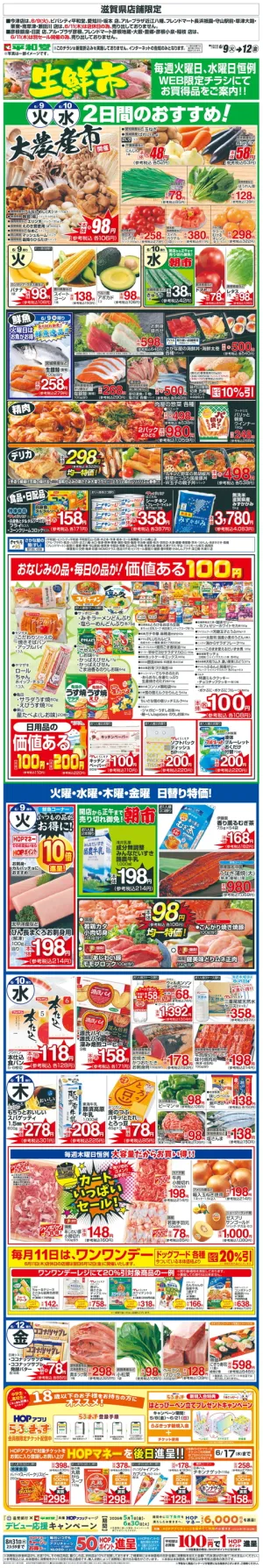WEB限定 6/9（火）〜生鮮市のチラシ画像