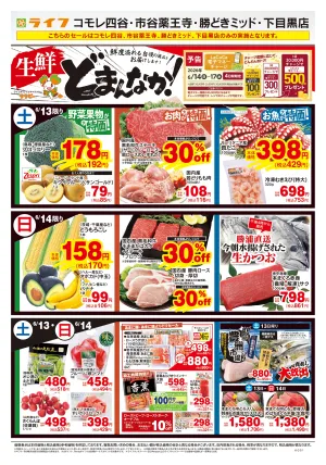 6/13号　生鮮どまんなか！のチラシ画像