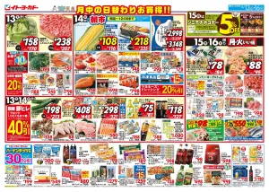 6/13(土)〜6/16(火)　月中の日替わりお買得！！のチラシ画像