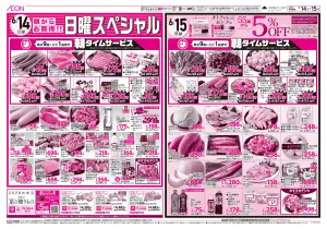 6月14日(日)-15日(月）6/14は日曜スペシャル・6/15はG.G感謝デーのチラシ画像