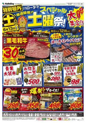 ６／１３号スペシャル土曜祭のチラシ画像