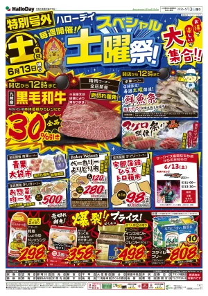 ６／１３号スペシャル土曜祭のチラシ画像