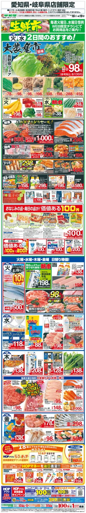 WEB限定 6/16（火）〜生鮮市のチラシ画像