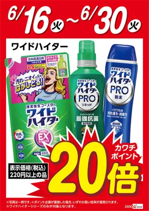 花王ワイドハイター　ポイント20倍のチラシ画像