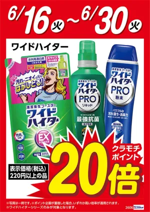 花王ワイドハイター　ポイント20倍のチラシ画像