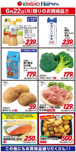 6/22限りのお買得品！のチラシ画像