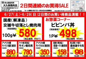 6/27－/28　2日間連続お買い得SAILのチラシ画像