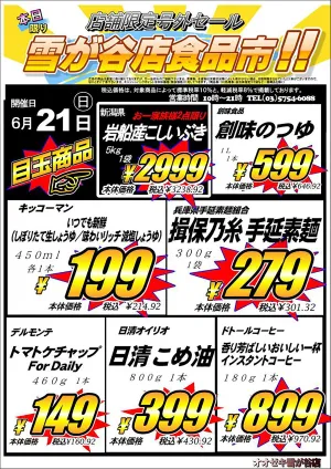 6/21（日）限りのチラシ画像