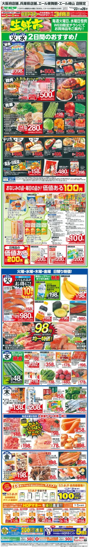 WEB限定 6/23（火）〜生鮮市のチラシ画像