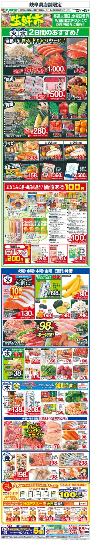 WEB限定 6/23（火）〜生鮮市のチラシ画像