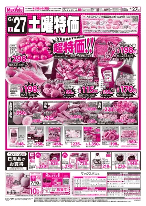 27日土曜特価　28日はおトクな1day特別家計応援！のチラシ画像