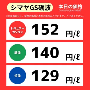 本日のガソリン価格のチラシ画像