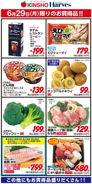 6/29限りのお買得品！のチラシ画像