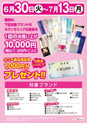 カウンセリング化粧品購入でプレゼント！のチラシ画像