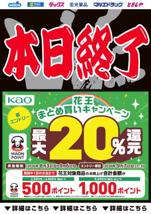 カウントダウン花王キャンペーンのチラシ画像