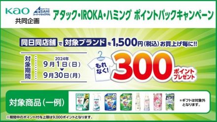 必ずもらえる！アタック・IROKA・ハミング　ポイントバックキャンペーン！