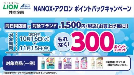 必ずもらえる！ＮＡＮＯＸ・アクロン ポイントバックキャンペーン!