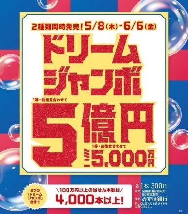 ドリームジャンボ宝くじ販売中！