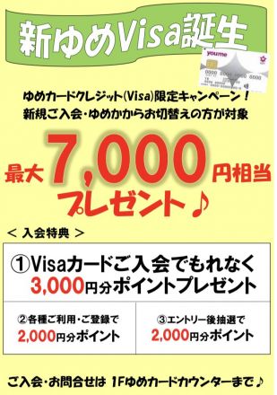 新Visa入会キャンペーン！