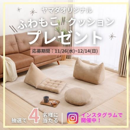 ヤマダオリジナル＼ふわもこ／クッションプレゼント！