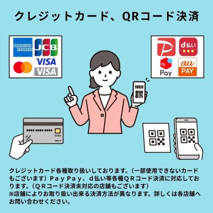 クレジットカード、ＱＲコード決済の取り扱い