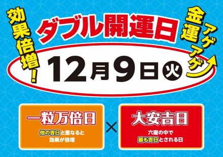 宝くじチャンスセンターよりダブル開運日のお知らせ！