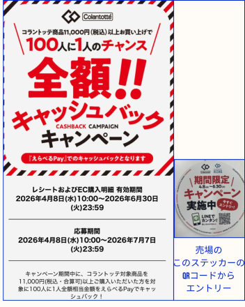 コラントッテ　全額キャッシュバックキャンペーン